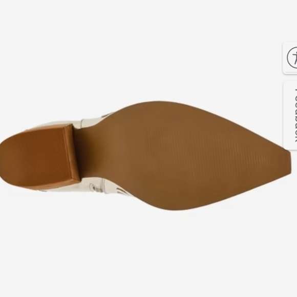 💛🔹️Betsey Johnson🔹️ Teddyy Gold Heeled Western Boots with Floral Design - Picture 6 of 7